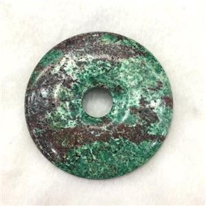 green Azurite donut pendant, approx 50mm dia