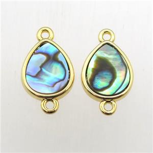 Abalone Shell teardrop connector, approx 10-12mm