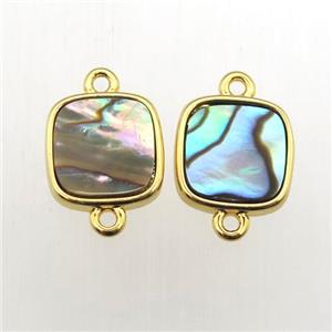 Abalone Shell square connector, approx 10x10mm