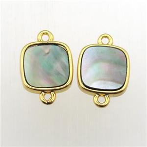 gray Abalone Shell square connector, approx 10x10mm