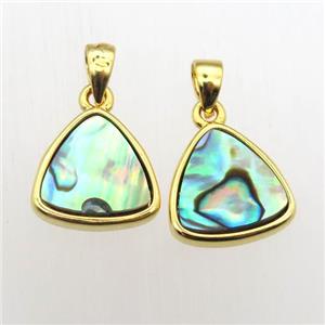 Abalone Shell triangle pendant, approx 11-12mm
