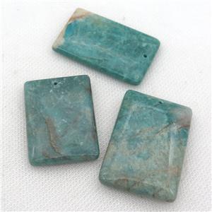green Amazonite pendants, rectangle, approx 30-48mm