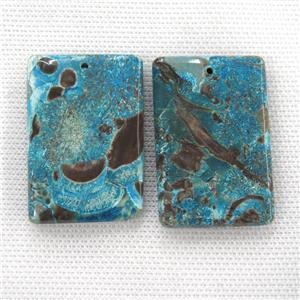 blue Ocean Jasper pendants, rectangle, approx 30-45mm