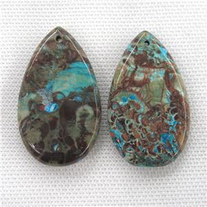 blue Ocean Jasper pendants, teardrop, approx 28-45mm