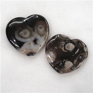 black Cherry Agate heart pendants, approx 45-50mm