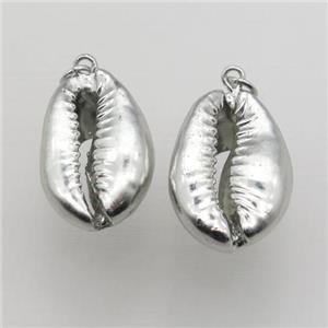 shell pendant, platinum plated, approx 15-25mm