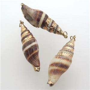 Conch Shell pendant, gold plated, approx 13-40mm