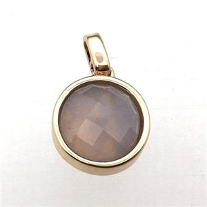 moonstone circle pendant, approx 12mm