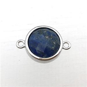 blue Lapis circle connector, approx 12mm