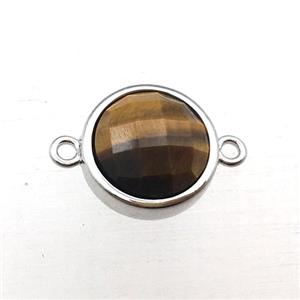 Tiger eye stone circle connector, approx 12mm