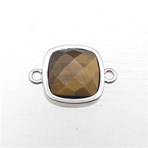 Tiger eye stone square connector, approx 10x10mm