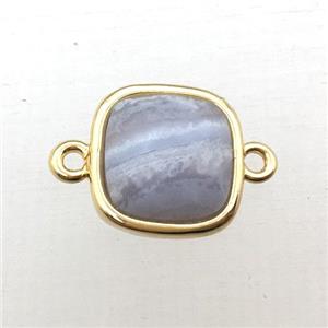 blue lace agate square connector, approx 10x10mm
