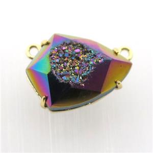rainbow Agate Druzy teardrop pendant, approx 15-20mm
