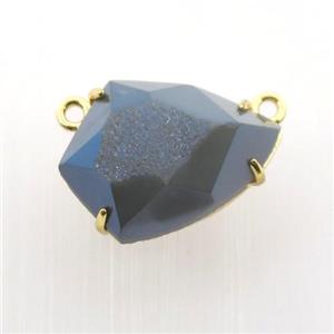 bluegray Agate Druzy teardrop pendant, approx 15-20mm