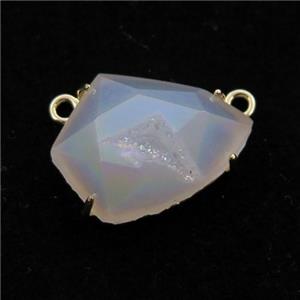 white AB-color Agate Druzy teardrop pendant, approx 15-20mm