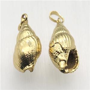 Conch Shell pendant, gold plated, approx 16-25mm