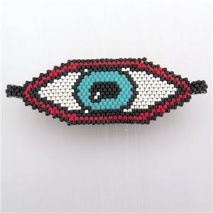 Handcraft eye connector with seed glass beads, approx 25-60mm
