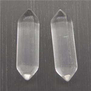 clear quartz crystal bullet without hole, approx 8-30mm