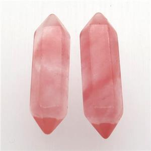 red watermelon quartz bullet without hole, approx 8-30mm
