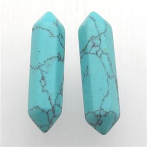turquoise bullet without hole, approx 8-30mm