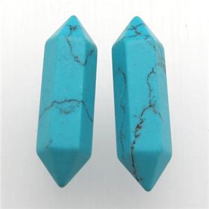 turquoise bullet without hole, approx 8-30mm