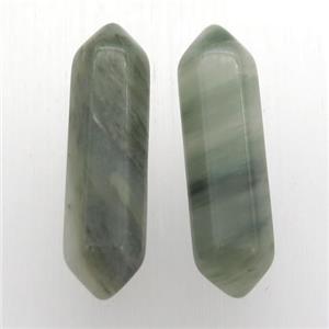 green Actinolite bullet without hole, approx 8-30mm