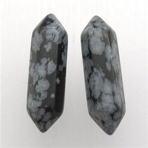 black snowflake jasper bullet without hole, approx 8-30mm