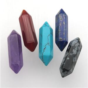 mixed gemstone bullet without hole, approx 8-30mm