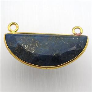 blue lapis moon pendant, gold plated, approx 15-30mm