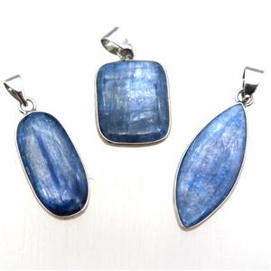 blue Kyanite pendant, mixed shaped, approx 10-30mm