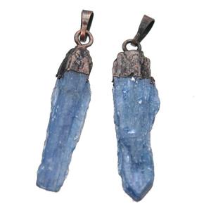 blue Kyanite pendant, antique red, approx 10-40mm
