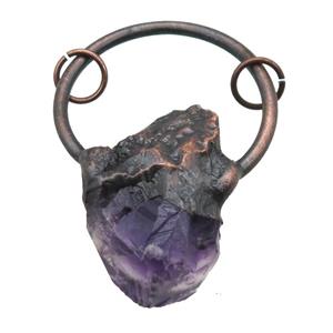 Amethyst nugget pendant, freeform, antique red, approx 20-50mm