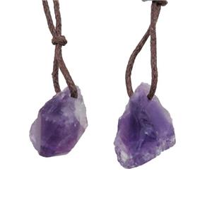 purple Amethyst nugget pendant, freeform, approx 12-20mm