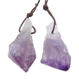 purple Amethyst nugget pendant, freeform, approx 25-50mm
