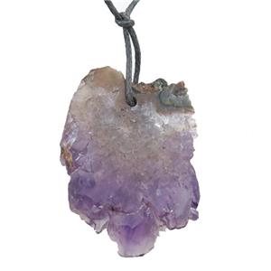 purple Amethyst Druzy slice pendant, freeform, approx 30-45mm