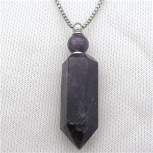 Amethyst perfume bottle Necklace, approx 16-60mm