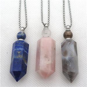 mixed Gemstone perfume bottle Necklace, approx 16-60mm