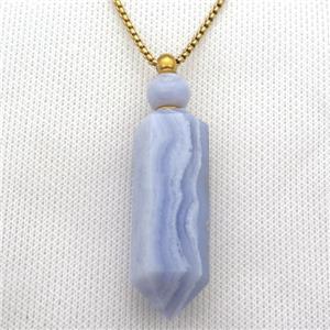 Blue Lace Agate perfume bottle Necklace, approx 16-60mm