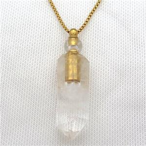 Clear Quartz perfume bottle Necklace, approx 16-60mm