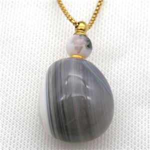 Botswana Agate perfume bottle Necklace, approx 30-50mm