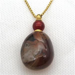 Botswana Agate perfume bottle Necklace, approx 30-50mm
