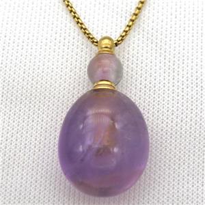 purple Amethyst perfume bottle Necklace, approx 25-50mm