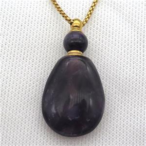 Amethyst perfume bottle Necklace, approx 25-50mm