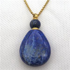 blue Lapis Lazuli perfume bottle Necklace, approx 25-50mm
