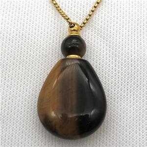 Tiger eye stone perfume bottle Necklace, approx 25-50mm
