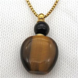 Tiger eye stone perfume bottle Necklace, approx 28-40mm