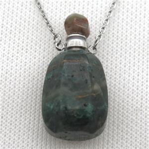 Indian Agate perfume bottle Necklace, approx 30-40mm