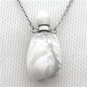white Howlite Turquoise perfume bottle Necklace, approx 30-40mm
