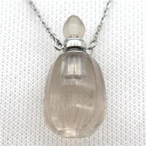 Clear Quartz perfume bottle Necklace, approx 30-40mm