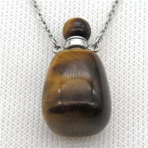 Tiger eye stone perfume bottle Necklace, approx 30-40mm